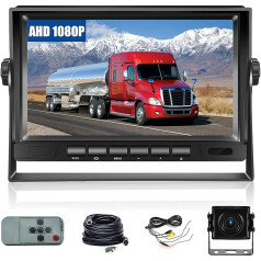 Rear View Camera Set with 7 Inch LCD Monitor & Wide Angle Reversing Camera, IP69 Waterproof, Night Vision with 15 m Cable, for Motorhome/Caravan/Truck/Trailer/Bus/Van/Agriculture/Heavy Transportation