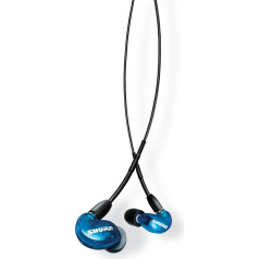 Shure AONIC 215 Wired Noise Isolating Earphones, Clear Sound, Single Driver, Secure In-Ear Fit, Detachable Cable, Durable Quality, Compatible with Apple and Android Devices - Blue