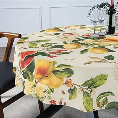 Sandias Tablecloth Fabric Washable Tablecloth Easy Care Lotus Effect Dirt and Water-Repellent for Indoor Outdoor Tablecloth Round 140 cm Cutting Edge