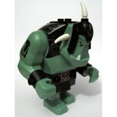Green Troll ~ Lego Mini Figure (Large) with Club Included ~ From Set # 7097 Troll's Mountain Fortress