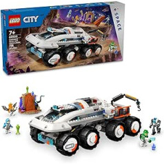 LEGO City Command Rover and Crane Loader Space Toy Construction Set 4 Astronaut Toy Mini Figures Space Robot 2 Alien Action Figures Gift for 7 Year Old Boys Girls Children 60432