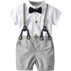 Happy Cherry - Baby Christening Boys Suit Ceremony Toddler Clothing Set Short Sleeve Cotton Summer Gentihombre for Festive Wedding Party - Children 0-4 Years