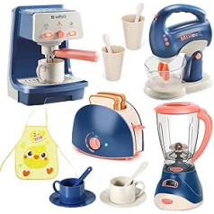 LOVE LIFE Kitchen Appliance Toy Set, Food Processor Children's Set with Mixer, Toaster, Coffee Machine, Mixer, More, Ideal Role Play Gift for Girls and Boys from 3 Years