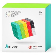 Bizak Pixio 64240102 Pack of 100 Optimal Magnetic Cubes 8 mm on Each Side for Construction Work up to 16 Colours, Easy and Fast, Recommended for Children from 6 Years