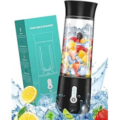 Portable Mixer for Shakes and Smoothies, USB Rechargeable Personal Blender with 500 ml Capacity, Strong Stainless Steel Blades and Powerful Motor, for Travel, Camping, Gym