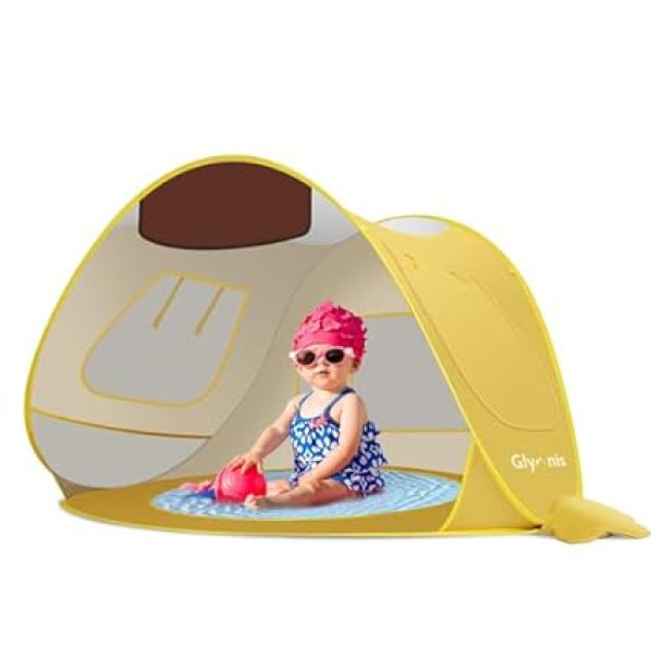 Glymnis Baby Beach Shelter Beach Tent Pop Up Baby Beach Tent with Mini Pool UV Protection UPF 50+ Baby Tent Throw Tent Children for 0-3 Years