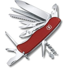 Victorinox Work Champ Pocket Knife (21 Functions, Locking Blade, Pliers, Hacksaw) Red