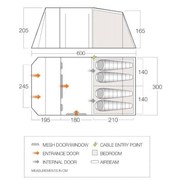 Vango Lismore TC 450 Package (Weight 28.3 kg)