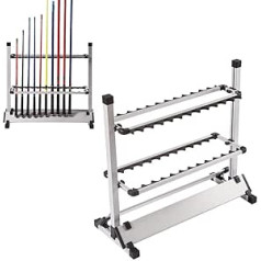 Vielrosse 24 Rod Rod Stand, Aviation-Grade Aluminium Alloy Fishing Rods Portable Rod Holder It Can Be Used in Boats Shopping Malls Fishing Shops Garages