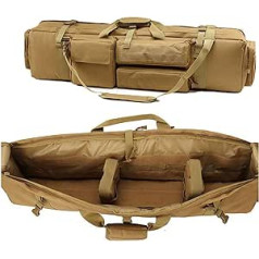 SJASD Gun Case Double Tactical Gun Bag 2 Long Gun Bag / Case with Double Compartment & Outer Pockets Military Airsoft Rifle Case Protective Bag 100 cm