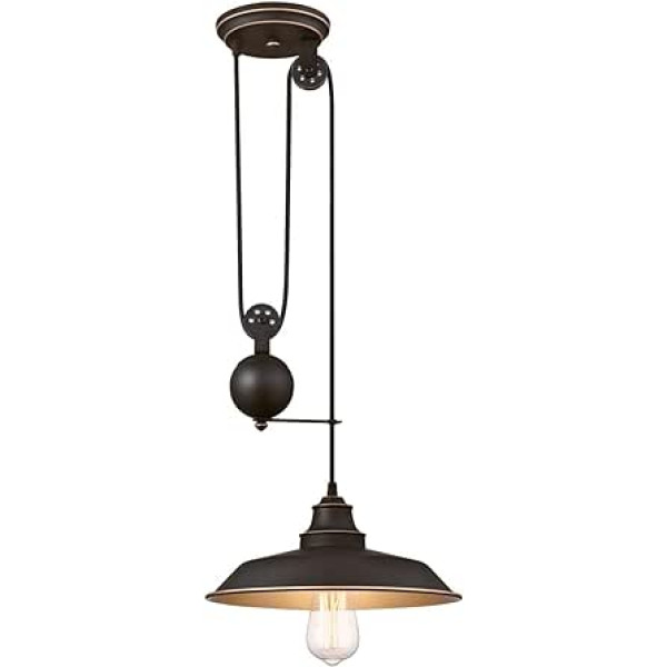Westinghouse Lighting 63701 Single Light Iron Hill Ceiling Light 22 cm for Indoor Use Oiled Bronze Finish