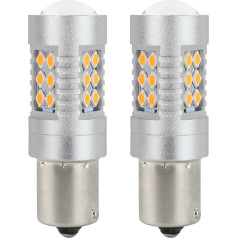 LED bulbs canbus bau15s py21w orange amber 12v 24v amio-02580