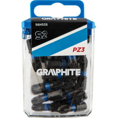 Graphite PZ3 x 25 mm impact bits, 20 pcs.