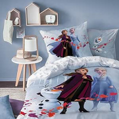 CTI Frozen 2 · Disney Frozen Bed Linen 135 x 200 cm + 80 x 80 cm · Anna, Elsa & Olaf Girls' Bed Linen – 100% Cotton Children's Bed Linen 135 x 200 cm