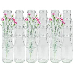 Pack of 24 Round Mini Vases Type 263 Glass Bottles Small Decorative Bottles Bottle Väschen Vase Glass Bottles Flower Vase (Pack of 24)