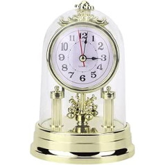 Fdit Table Clock Plastic Digital Battery Operated Table Clock European Retro Style for Shelf Table Desk Reusable Packaging (Gold)