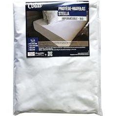 Colas Normand Stella Waterproof Mattress Protector 90 x 190 cm Extendable 90 x 200 cm 100% OCS Certified Organic Cotton Stretch Soft and Durable Hat 27 cm