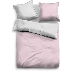 TOM TAILOR 0069600 Bed Linen Set with Pillowcase Cotton Satin 1 x 155 x 200 cm and 1 x 80 x 80 cm Rose