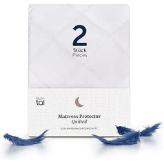 Blumtal® Quilted Mattress Protector, Padded Mattress Protector for Double Bed, Anti-Noise, Breathable, Extra-Comfort, Set of 2, 160 x 200 x 40 cm