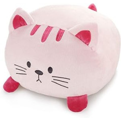 balvi Kitty Cushion in Cat Shape Fluffy and Soft Polyester Pink