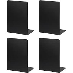 PATIKIL Bookends, Set of 2 Metal L-Shaped Desk Organiser Bookend Stand for Stationery Desktop Office Accessories Black