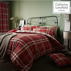 Catherine Lansfield Kelso Cotton Rich Single Duvet Set, 2 Stück, Red