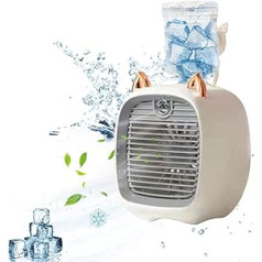 Portable Air Conditioning Fan, USB Personal Air Cooler, 3 Speeds Adjustable USB Charging Cooling Fan, for Home Office or Travel, Small AC Fan