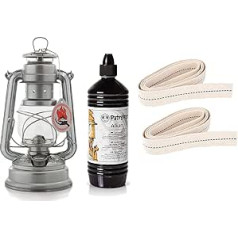 Feuerhand Baby Special 276 Storm Lantern Starter Set with 1 Litre Alkane and 2 Replacement Wicks (Galvanised)