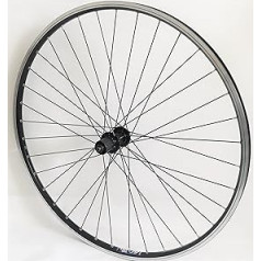Vuelta 28 Inch Bicycle Rear Wheel Hollow Chamber Rim Cut 19 Shimano Tourney 500 Black 8/9/10 Speed for V-Brakes/Rim Brakes