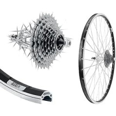 AGGRO-X 28 Inch Aluminium Rear Wheel 19-622 Wheel Hollow Chamber Rim Brake with 8 Speed Sprocket 24 Speed