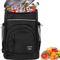SYXLS Cooler Backpack Picnic Bag Cooler Backpack 30L Waterproof Cool Backpack Large Insulated Cooler Backpack 30L Camping Outdoor Travel Grill Hiking Hot Lunch Bag Black/Orange