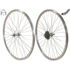 Exal Redondo 28 Inch Wheel Set Rear Wheel + Front Wheel V-Profile Silver + 7-Speed Shimano Rim
