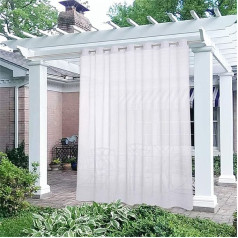 GYHH Transparent Gazebo Curtains for Outdoor Use, 2 Panels for Indoor and Outdoor Use, Waterproof, with Eyelets, for Porch/Deck/Pergola (2 x 132 x 243 cm)