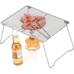 Titanium Folding BBQ Grill with Removable Legs for Campfire, Cooking Grate, S Grill