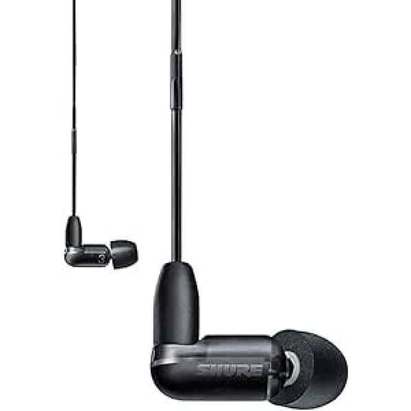 Shure AONIC 3 Wired Sound Isolating Earbuds, Single Driver with Bassport, In-Ear Fit, Removable Cable, Compatible with Apple & Android Devices - Black