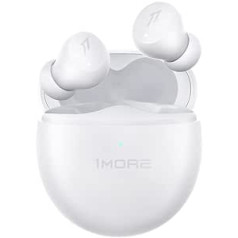 1MORE ComfoBuds Mini Bluetooth 5.2 Headphones, Hybrid Active Noise Cancelling Headphones, In-Ear Wireless Headphones, 4 Microphones for Clear Call, Stereo Sound, Wireless Charging, IPX5 White