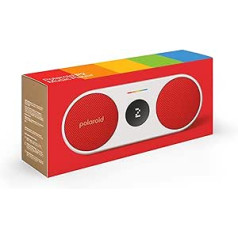 Polaroid P2 - Powerful Portable Wireless Bluetooth Speaker Rechargeable with Dual Stereo Pairing - Red and White