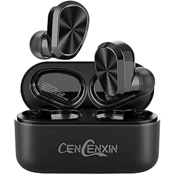 CENCENXIN-W9-Kabellose Ohrhörer,kabellose Bluetooth-Kopfhörer Stereo In-Ear Kopfhörer mit Mikrofon, IPX7 wasserdicht, USB-C-Ladung für Arbeit, Home Office (Klavierschwarz)