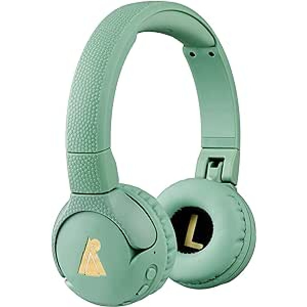 POGS The Gecko Bluetooth Headphones, Children's Foldable Robust Children's Headphones from 3 Years with Volume Control, Microphone, Limiter 85 dB, Music Sharing Function (Green, Wireless)