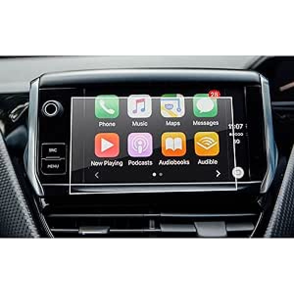 LFOTPP Peugeot 208 2008 GTI 7 Zoll Navigation Schutzfolie - Tempered Glas 9H Kratzfest Anti-Fingerprint Displayschutzfolie GPS Navi Folie