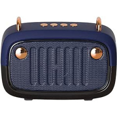 Vendoza BS-32D Portable Bluetooth Speaker - Blue Retro Wireless Speaker for Home, Travel, Outdoor (Blue)