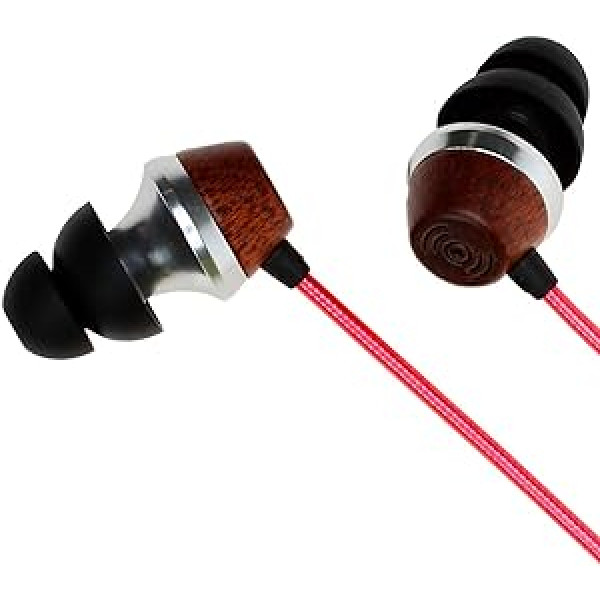 Symphonized ALN 2.0 Premium Echt-Holz Geräuschreduzierende in-Ear Headphones (Rot)