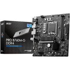 MSI PRO B760M-G DDR4 Motherboard, Micro-ATX - Supports Intel 12th & 13th Gen Core Processors, LGA 1700 - DDR4 Memory Boost 4800+MHz/OC, PCIe 4.0 x16 Slot, M.2 Gen4 Slots, 2.5G LAN