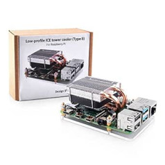 GeeekPi Raspberry Pi 4 Fan, Raspberry Pi Low Profile CPU Cooler with 40 x 40 x 10 mm Fan and Raspberry Pi Heatsink, Compatible with Raspberry Pi 4 Model B & Pi 3B+/Pi 3B (Type B)
