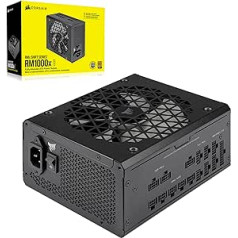 Corsair RM1000x Shift Fully Modular ATX Power Supply - Modular Side Interface - ATX 3.0 & PCIe 5.0 Compatible - Zero RPM Fan Mode - 105°C Capacitors - 80 Plus Gold Efficiency - Black