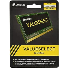 Corsair CMSO16GX3M2C1600C11 Value Select 16GB (2x8GB) DDR3 1600Mhz CL11 Mainstream SODIMM Notebook Memory Kit - Green