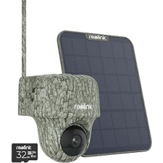 Reolink 4K 3G/4G LTE Surveillance Camera with SIM Card Slot, 355°/140° PTZ Wildlife Camera with Night Vision (No Glow) Motion Sensor, Animal Recognition, PIR Triggered Snapshot, Go Ranger PT+6W Solar