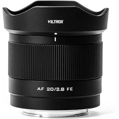 VILTROX 20 mm F2.8 f/2.8 FE Lens Full Frame Wide Angle Autofocus Prime Lens, Compatible with Mirrorless Sony E-Mount Cameras Alpha a7 a7II a7III a7R a7RII a7RIII a7RIV a7S a7SII a9 a7C