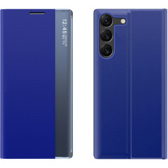 Jauns Sleep View Case zils korpuss priekš Samsung S24 ar magnētisku atloku
