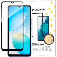 9H rūdīts stikls visam Infinix Hot 12i ekrānam ar korpusam draudzīgu melnu rāmi
